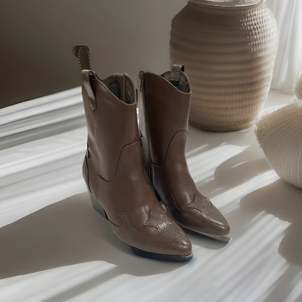 Botines vaqueros cosidos occidentales vaqueras soda para mujer punta puntiaguda talla 8,5 Foto 4 de 4