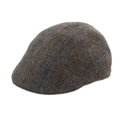 Faustmann Flatcap geblockt Harris Tweed forest Winter Schild Mütze Schirm Kappe