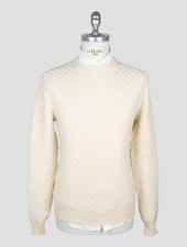 NEW ISAIA WHITE CASHMERE SWEATER CREWNECK EU 58 - US 48 - 3XL I140