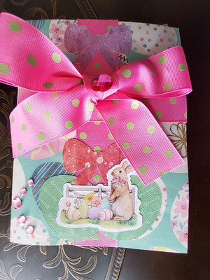 Easter Handmade Junk Journal Folder w/Ephemera Scrapbooking