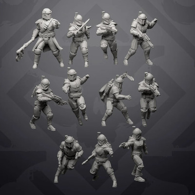Star Wars Legion Miniatures - Mandalorian Heavy Attack Squad - Heavy Nomads