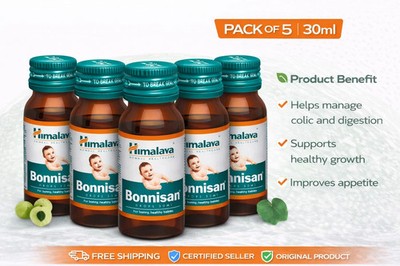 Himalaya Bonnisan Drops 30ml Herbal Baby Digestive Wellness Pack of 5