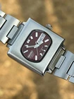 Vintage Seiko 5 Automatic Red Sunburst Day/Date Women's Wrist Watch Japan