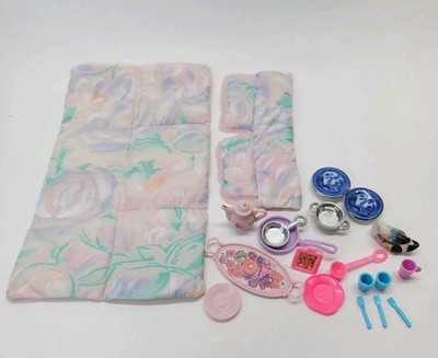1992 Vintage Barbie Fold N Fun House Bedding Bench Covers Blanket Set + Ect