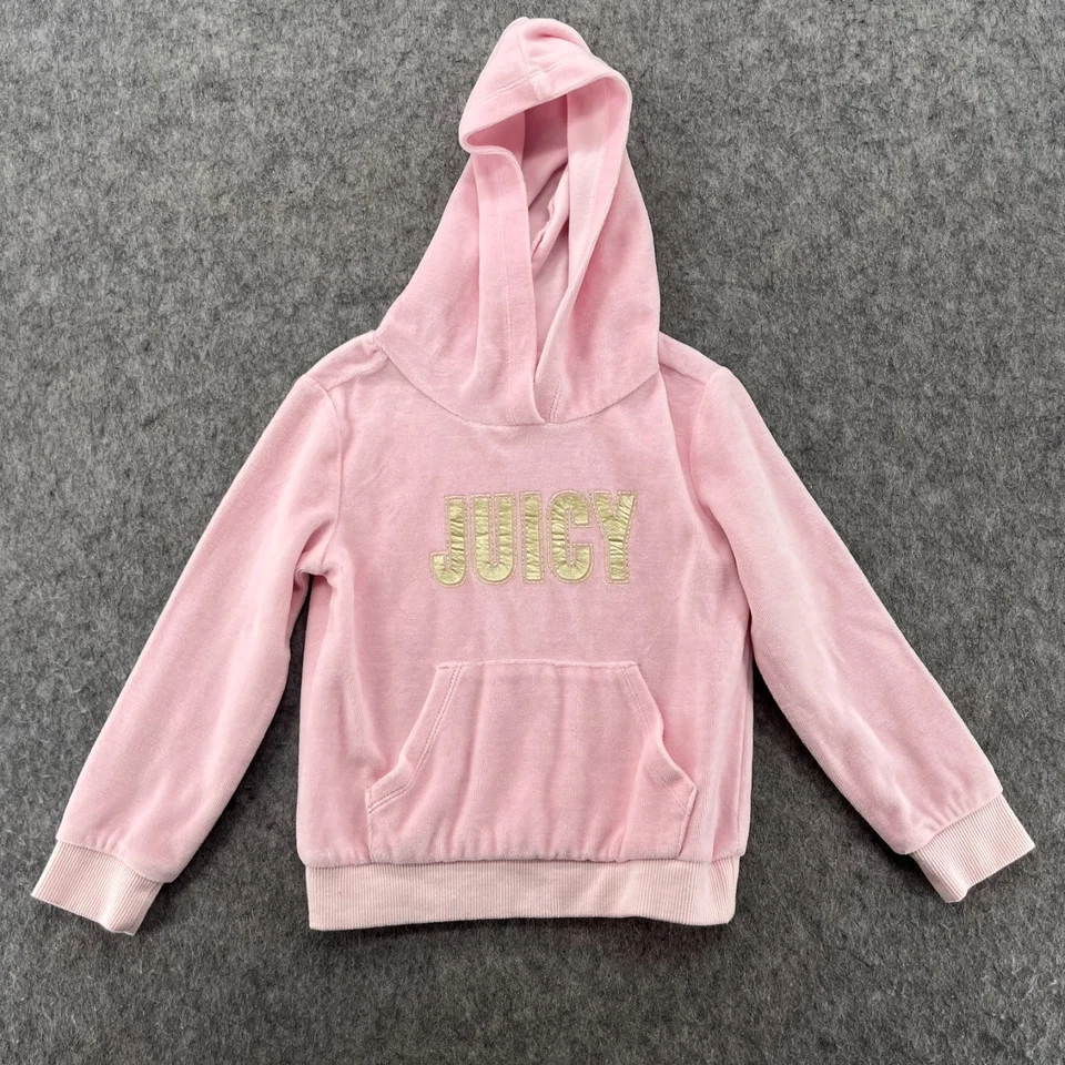 Juicy Couture Baby Mädchen rosa Velours gold Hoodie Größe 4T