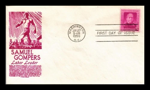 SAMUEL GOMPERS LABOR LEADER FDC SCOTT 988 ANDERSON CACHET US COVER