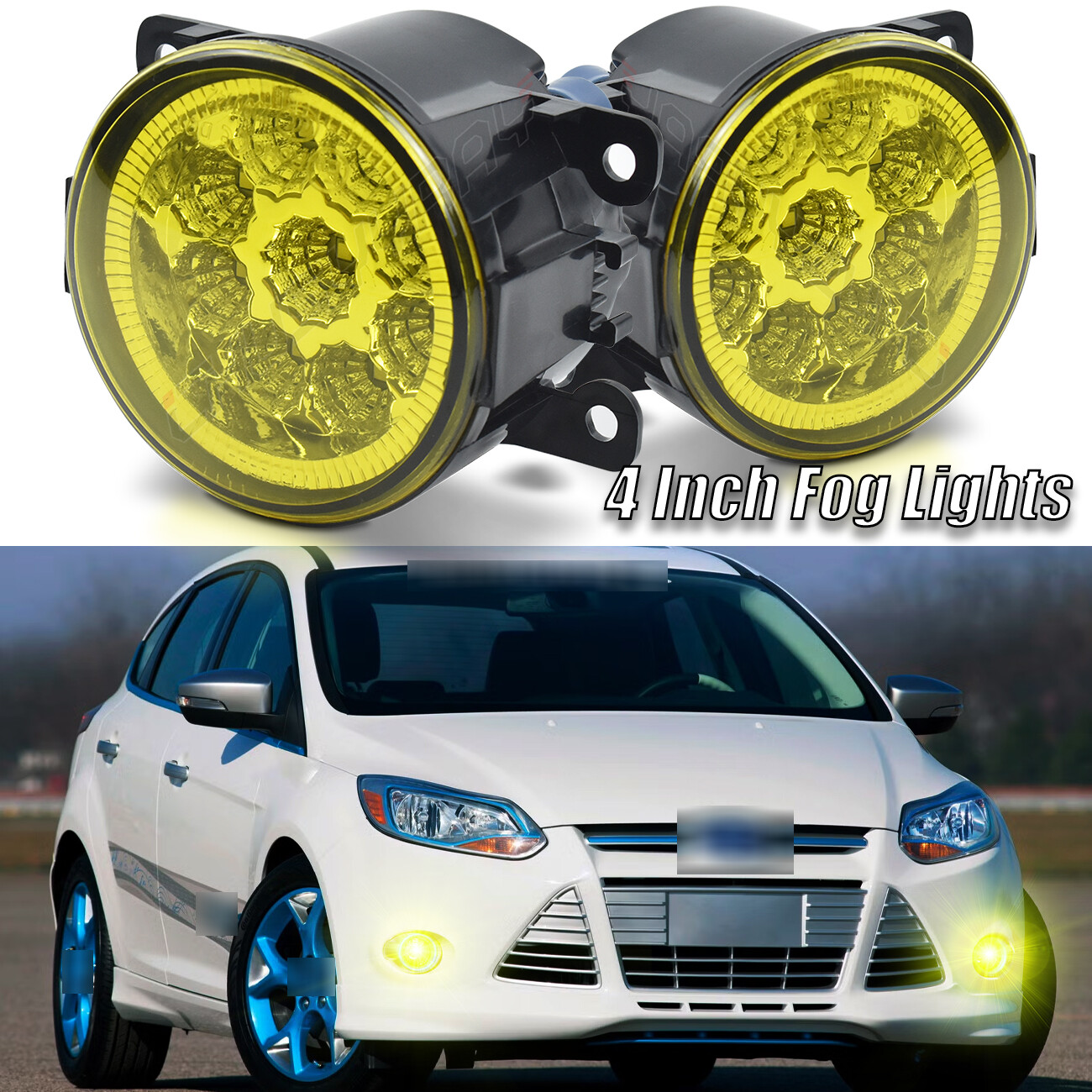 for 2012 2013 2014 Ford Focus Front Bumper LED yellow Fog Lights Lamps Pair