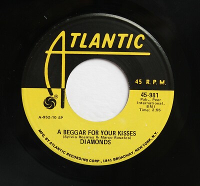 DIAMONDS Doo Wop 45rpm A Beggar For Your Kisses b/w Call Baby Call HEAR