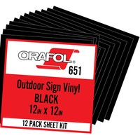 Oracal 651 Craft Sign Vinyl Self Adhesive,12-pack Black Or White, 12x12/sheet Oracal 651 Craft Sign Vinyl Self Adhesive,12-pack Black Or White, 12x12/sheet