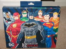 DC JUSTICE LEAGUE 12 DAYS OF SOCKS I SHOE SIZES 6-12