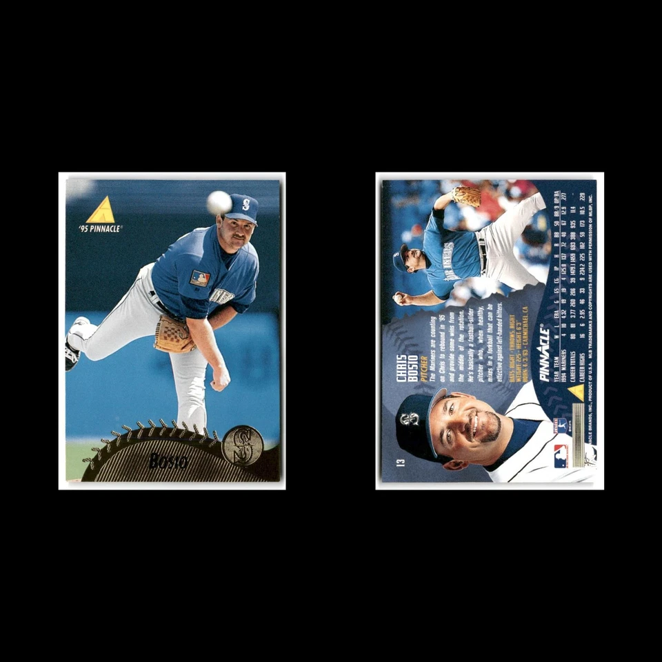 Chris Bosio #13 1995 Pinnacle Seattle Mariners Baseball Card MLB NM - Image 3 of 3
