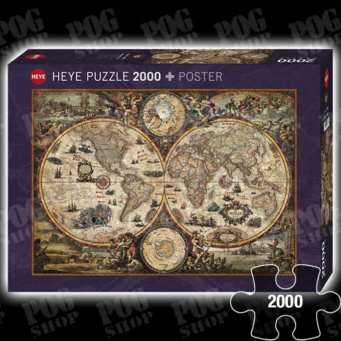 NEW Sealed Heye VINTAGE WORLD - MAP ART 2000 Piece Jigsaw Puzzle 29666