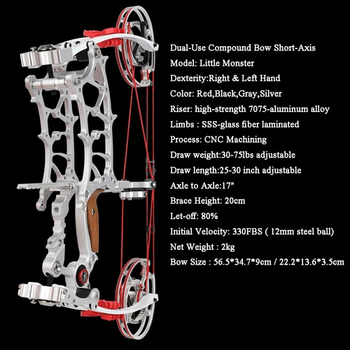 Compound Bow 30-75lbs Steel Ball Arrows set Dual-use Hunting RH LH Archery Shot - Picture 9 of 43