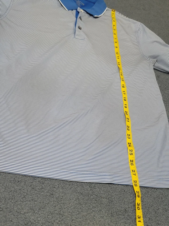 Champions Tour Striped Polyester Polo Shirt Mens XL - Image 4 of 4