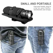 Outdoor Flashlight Pouch Holster Belt Carry Case Holder with 360° Degrees Rotate