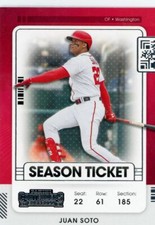 2021 Contenders Base Season Ticket #72 Juan Soto - Washington Nationals