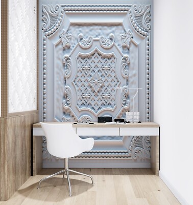 3D White Relief G2191 Wallpaper Wall Murals Removable Self-adhesive Honey