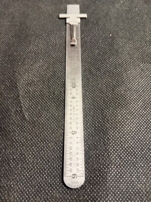 VINTAGE TOOL GENERAL MODEL 300, 6-INCH SLIDING CLIP POCKET RULE, MACHINISTS. 