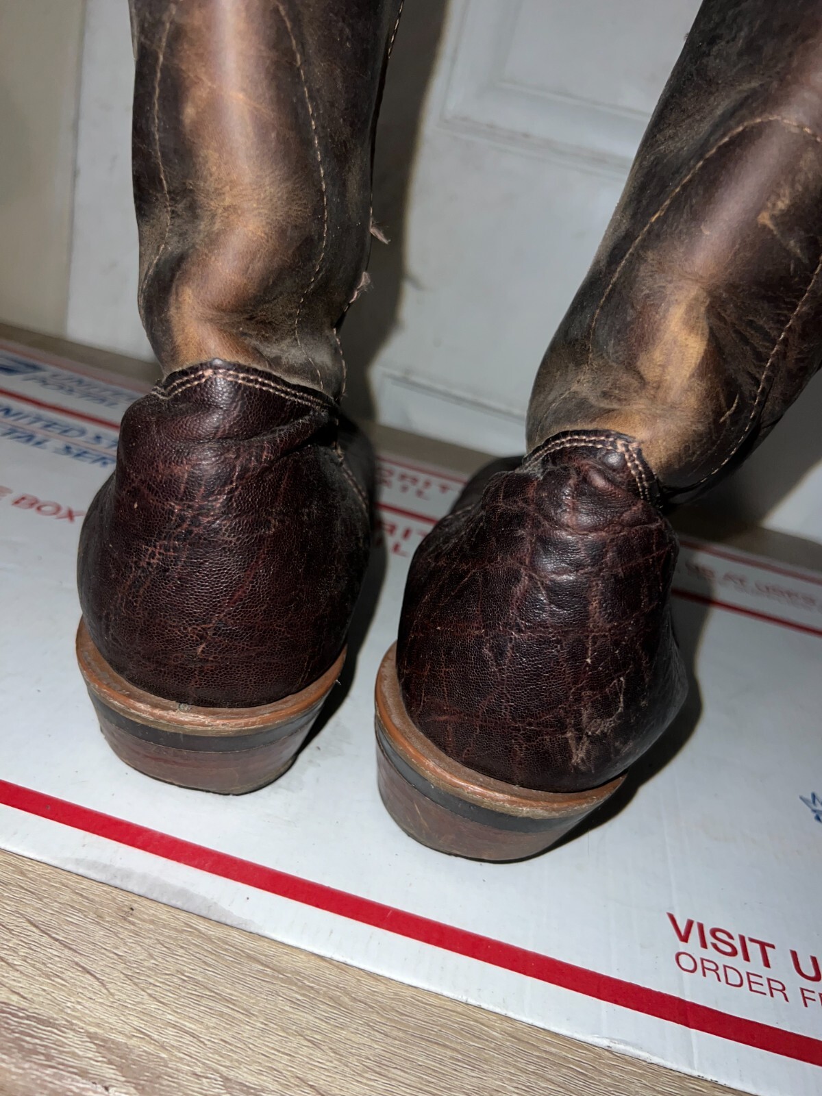 CHIPPEWA 99021 MEN  BROWN LEATHER ELEPHANT PRINT  Cowboy WESTERN BOOTS SIZE 11 D