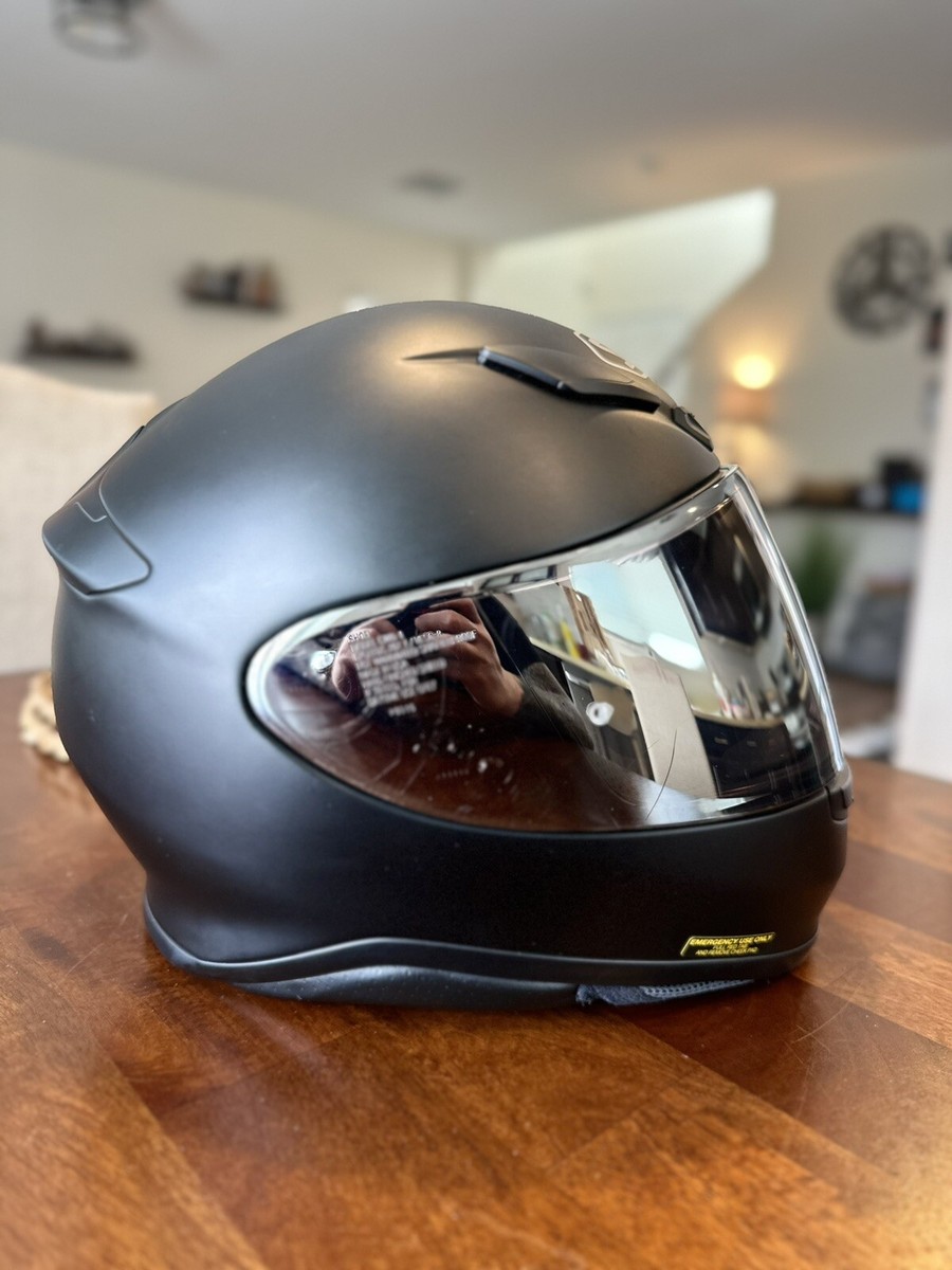 Shoei RF 1200 Matte Black Racing Motorcycle Helmet Size S w/Cardo & Silver  Visor | eBay