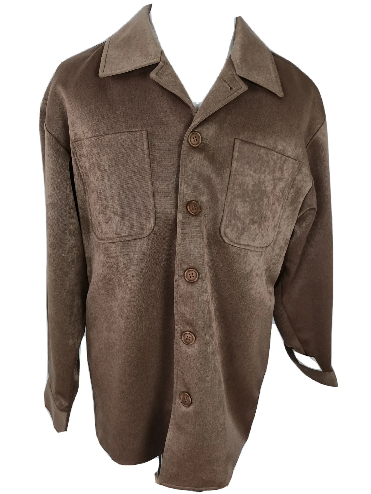 VETEMENTS Pronti Giacca Uomo Tg M Marrone Lucido Micro Poly Tessuto R17