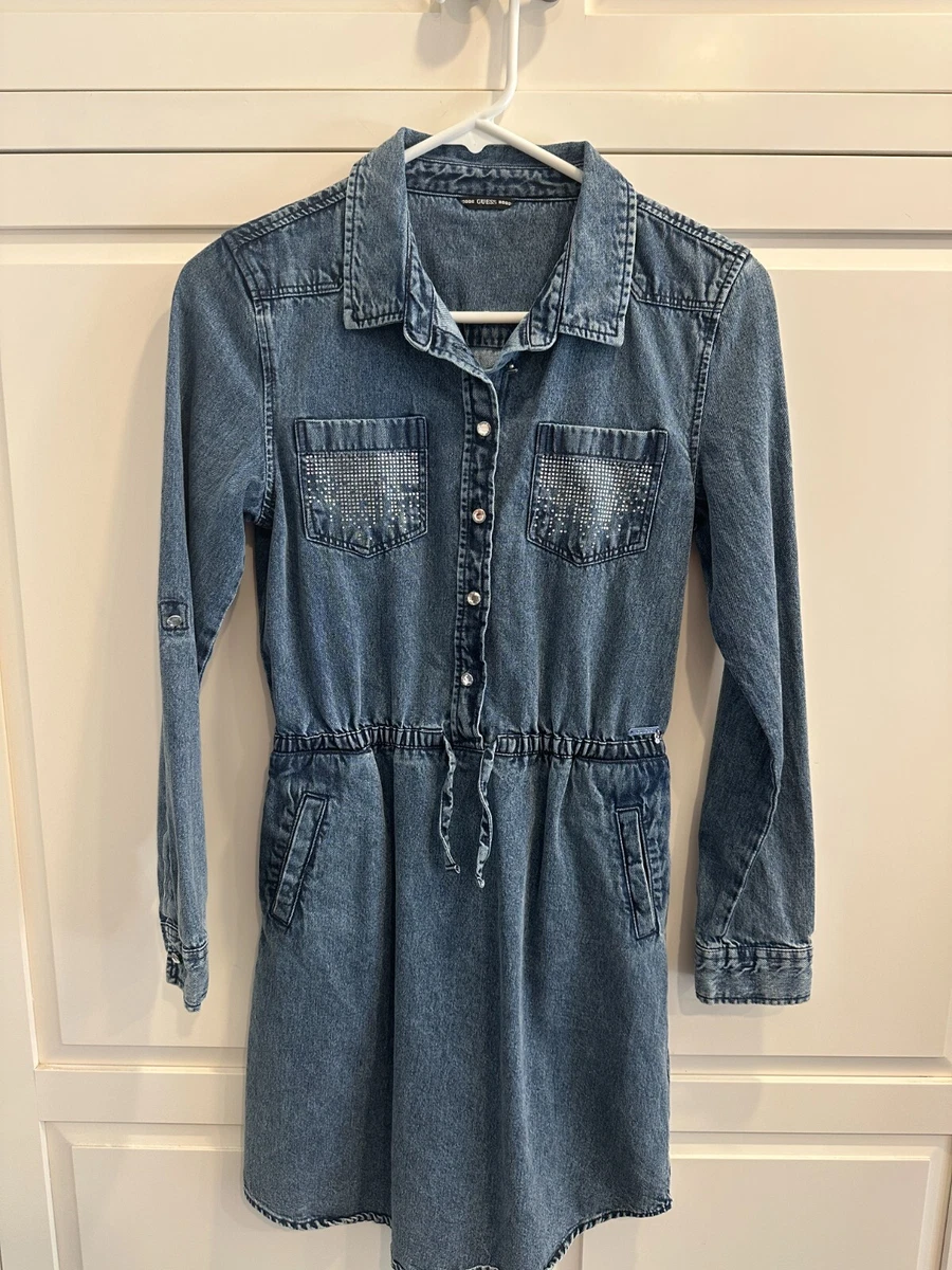 Guess French Terry Long Sleeve Dress | Abitino Manica Lunga In Cotone Biologico Per Bambine E Ragazze