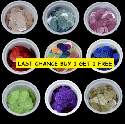 25 FARBEN - 20mm Glitzer Rund Lose Pailletten Nähen 100 Stück - 1349 LC