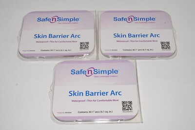 3-Pack New Safe N Simple SNS20630 Skin Barrier Arcs Thin Waterproof Exp 2026