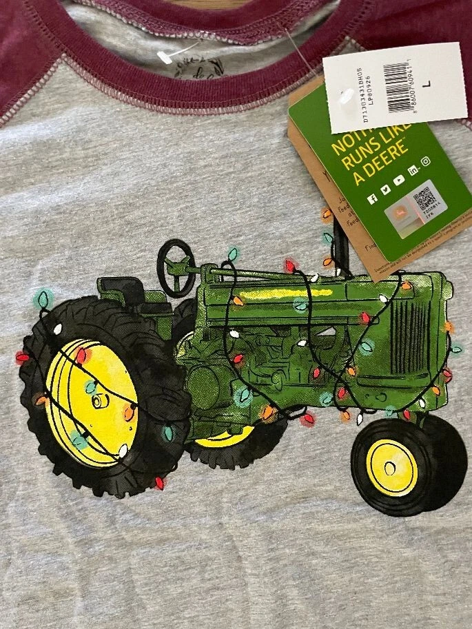 Camiseta raglán manga 3/4 John Deere para niños Do Good Today Tractor talla: L nueva con etiquetas Foto 3 de 3