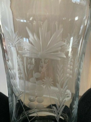 Decanter Summerfield LEONARD SILVER cut glass Wheat heavy Romania 12-3/4"t - Picture 7 of 12