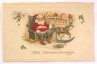 SANTA WITH LIST & ROCKING HORSE 1915 POSTCARD