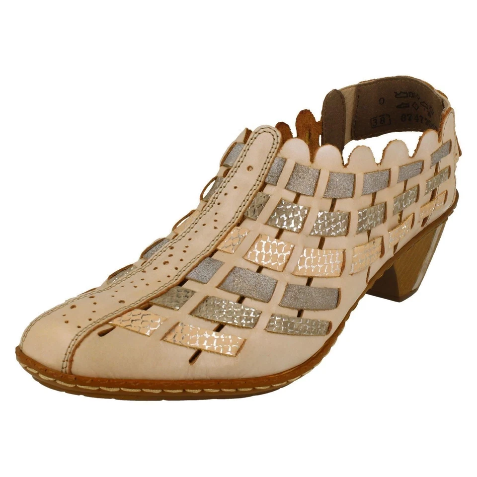 Women's Rieker '46778 woven detail leather back flange - Image 2 of 3