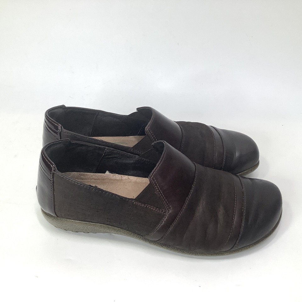Naot Leather Womens Slip On Loafers Shoes Size 7 7.5 38 Brown Flats