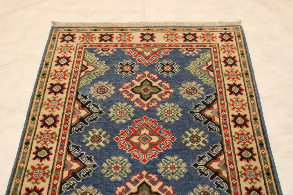 2'8' x 4'0" ft. Afghan Kazak Rug, Hand Knotted Tribal Rug, Vegetable Dye Rug - Image 2 of 4