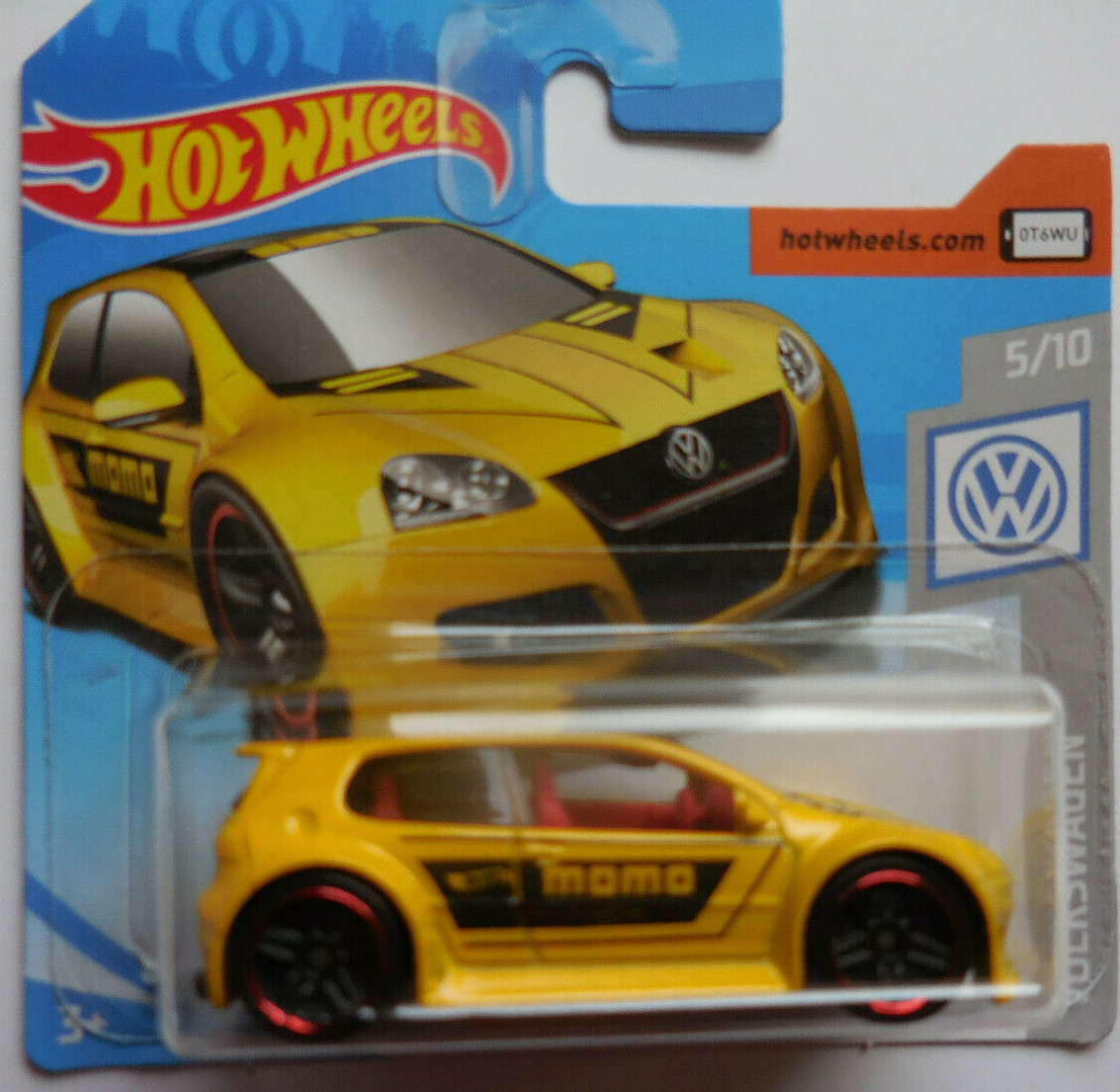 Mattel Hot Wheels Yellow Volkswagen Golf GTI Short Card 19/250