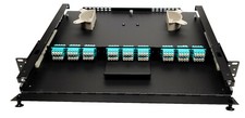 72 Fiber 1RU Rack Mount FDP Patch Only w/ 18 LC OM3/4 Aqua Quad Adapters