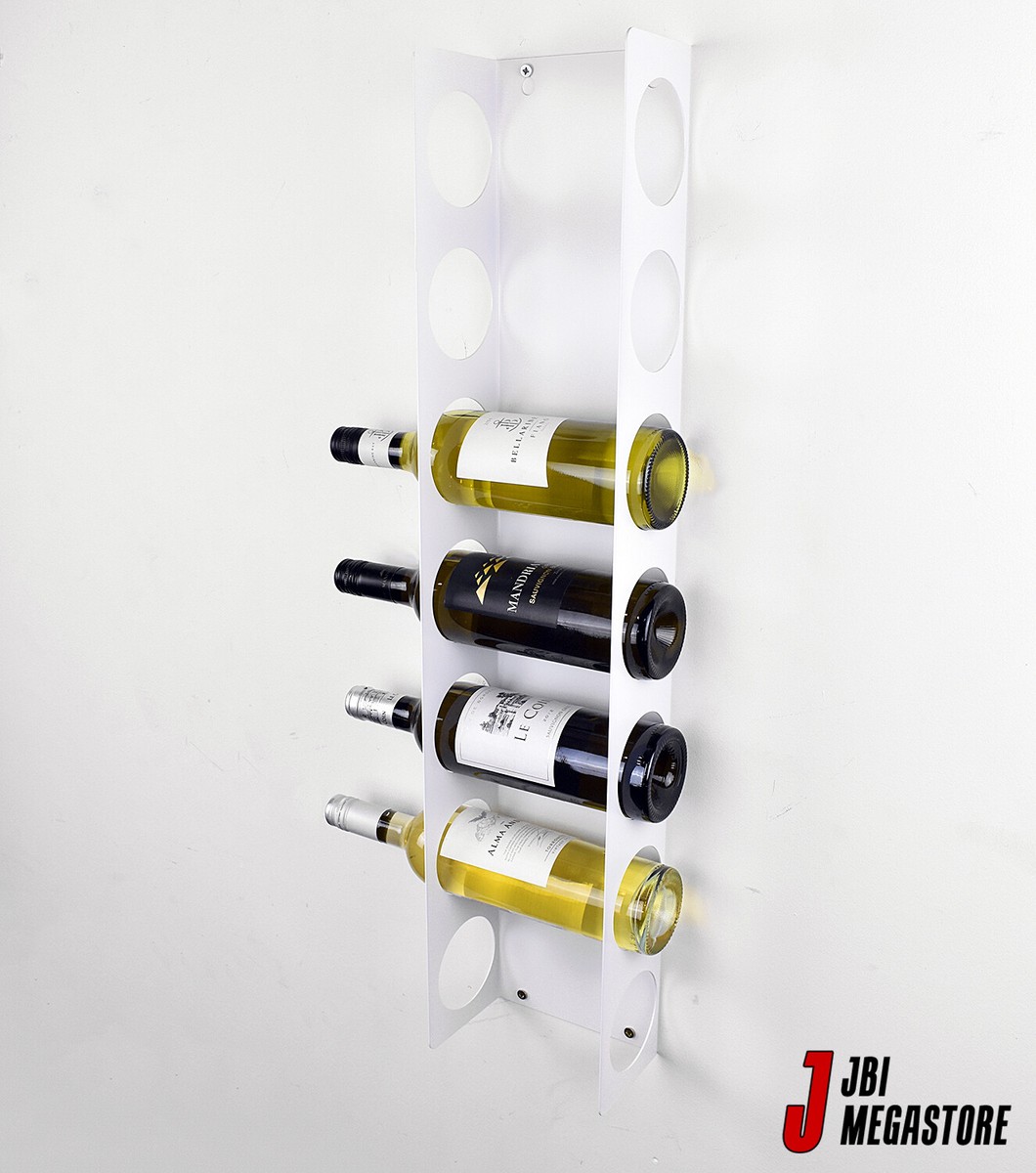 Wall Cabinet Mounted Steel Narrow Wine Rack Bottle Holder Storage Light  Grey