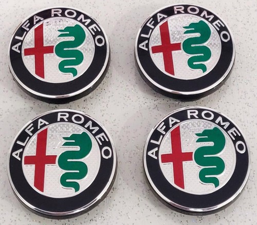 COPRIMOZZI ALFA ROMEO GIULIETTA MITO BRERA 147 TAPPI RUOTA MY2015 SILVER 50MM x4 - Foto 4 di 4