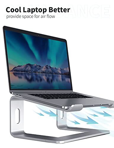 SOUNDANCE Laptop Stand Aluminum Computer Riser Ergonomic Laptops Elevator Desk - Picture 6 of 8
