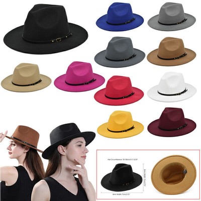 Fedora-Hut für Herren und Damen, Wollfilz, knautschbar, breite Krempe, vers X3H5