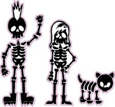 Skeleton Stick Family Mom Dad And Large Dog Decal