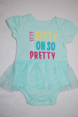 Baby Girls MINT GREEN BODYSUIT Skirted Romper ITTY BITTY OH SO PRETTY Size 6 MO