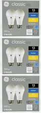 (6 bulbs) GE classic LED A19 Daylight Bulbs, 15 watts, 1600 Lumens  , HD Light,