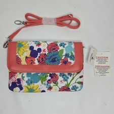 Disney Parks NWT Crossbody Mickey Mouse Flower Print Floral Purse Bag Whimsical 