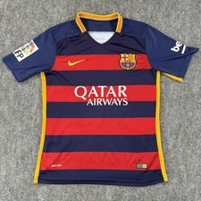 FC Barcelona Jersey Shirt Mens Small Qatar Airways LFP La Liga Nike 2015 Soccer