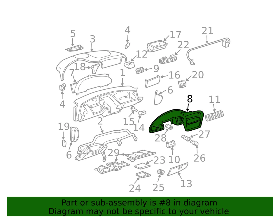 Borde de racimo GM genuino 22609562 Foto 4 de 4