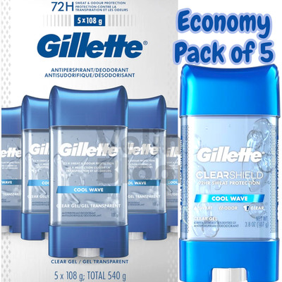 Gillette Antiperspirant Deodorant Clear Gel Cool Wave (5 X 108 g)