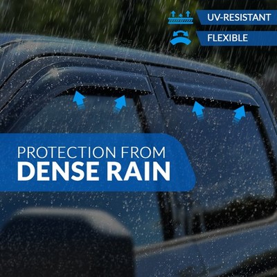 For Dodge Dakota Quad Cab 2000-2004 Black Window Rain Guards Visor 4pcs Set