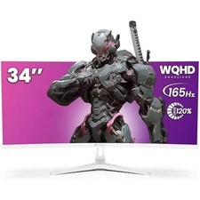 34  White Ultrawide Curved Gaming Monitor   165Hz / 144Hz, WQHD, 1500R, PIP/PBP