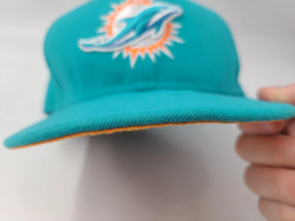 Кепка кепка Miami Dolphins New Era 59Fifty облегающая 6 1/2 молодежная для мальчиков NFL футбол цвет морской волны - Изображение 3 из 4